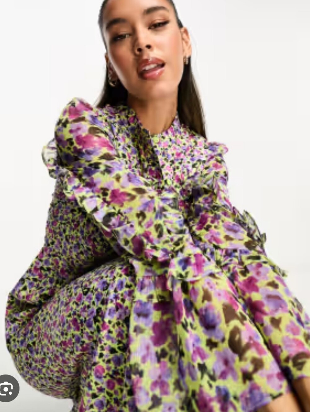 French Connection Floral Blouse in Pink, Purple & Lime